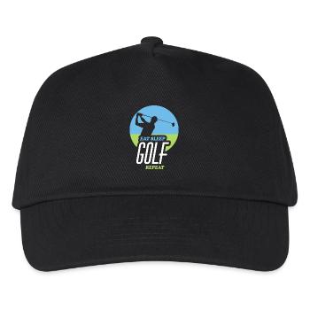 Essen, Schlafen, Golfen, Wiederholen - Kinder Basecap - Schwarz - Vorne