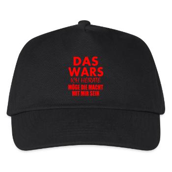 Das wars ich heirate - Kinder Basecap - Schwarz - Vorne