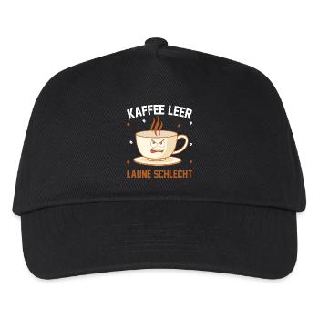 Kaffee leer Laune Schlecht - Kinder Basecap - Schwarz - Vorne