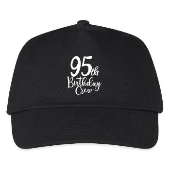 95th Birthday Crew B-Day Party Squad 95 Jahre alt - Kinder Basecap - Schwarz - Vorne