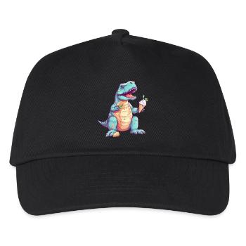 Tollpatschiger T-Rex mit Eis - Kinder Basecap - Schwarz - Vorne