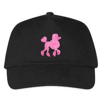 Pudel Fell Herz Hundeliebe Gassi flauschig Fan - Kinder Basecap - Schwarz - Vorne