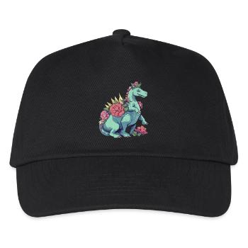 Dino Drache Sechsbeinig - Fantasievolles Fabelwese - Kinder Basecap - Schwarz - Vorne