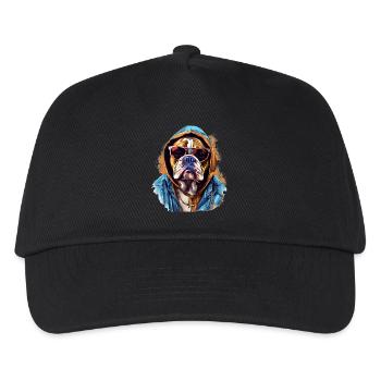 Urban Bulldog: Streetwise Bulldog-Vibes - Kinder Basecap - Schwarz - Vorne