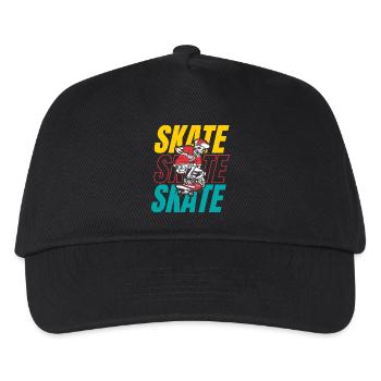 Skateboard - Kinder Basecap - Schwarz - Vorne