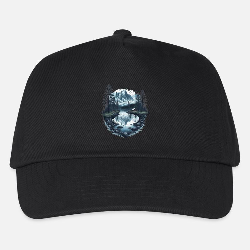 Paysage de montagne avec lac - Casquette de baseball Enfant - noir