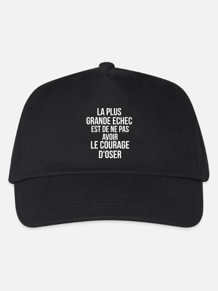 plus grande echec est de ne pas avoir le courage - Casquette de baseball Enfant - noir