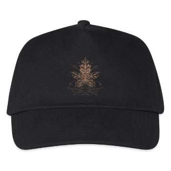 Ahornblatt Blatt Laub Herbst - Kinder Basecap - Schwarz - Vorne