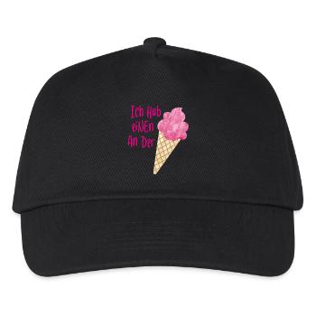 Einen an der Waffel Eis coole lustige Sprüche Fun - Kinder Basecap - Schwarz - Vorne
