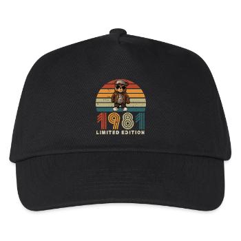 Limited Edition 1981 Baujahr Geburtstag Vintage - Kinder Basecap - Schwarz - Vorne