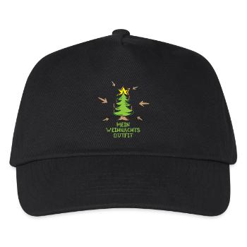 mein weihnachtsoutfit Symbol Tanne Weihnachten - Kinder Basecap - Schwarz - Vorne