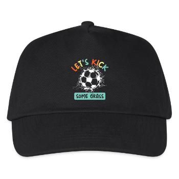 Fußball Team EM lustige Sprüche bunte Farben icon - Kinder Basecap - Schwarz - Vorne