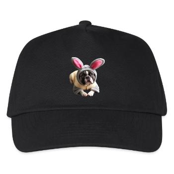 French Bulldog dressed as Easter Bunny - Kids’ Baseball Cap - black - Front