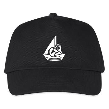 Minimalistisches Segelboot Faultier Sommer - Kinder Basecap - Schwarz - Vorne