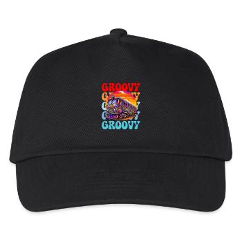 Groovy Psychedelischer Bus - Kinder Basecap - Schwarz - Vorne