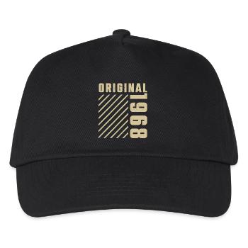 Original 1968 Authentisch 1968 Vintage Bursdag - Kinder Basecap - Schwarz - Vorne