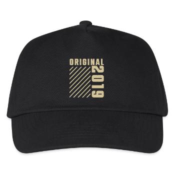 Original 2019 Authentic 2019 Vintage Bursdag - Kinder Basecap - Schwarz - Vorne