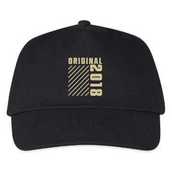 Original 2018 Authentic 2018 Vintage Bursdag - Kinder Basecap - Schwarz - Vorne
