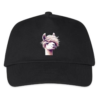 Alpaka - Kinder Basecap - Schwarz - Vorne