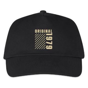 Original 1979 Authentischer Jahrgang Bursdag von 1979 - Kinder Basecap - Schwarz - Vorne