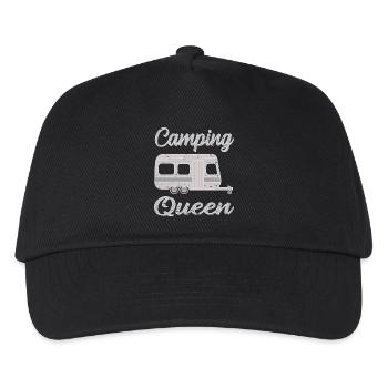Camping in a caravan - Kids’ Baseball Cap - black - Front