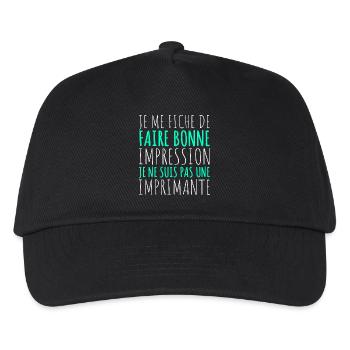 Je me fiche de faire bonne impression humour - Casquette de baseball Enfant - noir - Devant