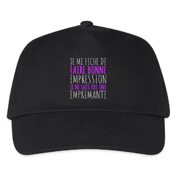 Je me fiche de faire bonne impression humour - Casquette de baseball Enfant - noir - Devant