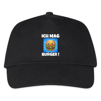 J’aime les burgers, les hamburgers, les cheeseburgers - Casquette de baseball Enfant - noir - Devant