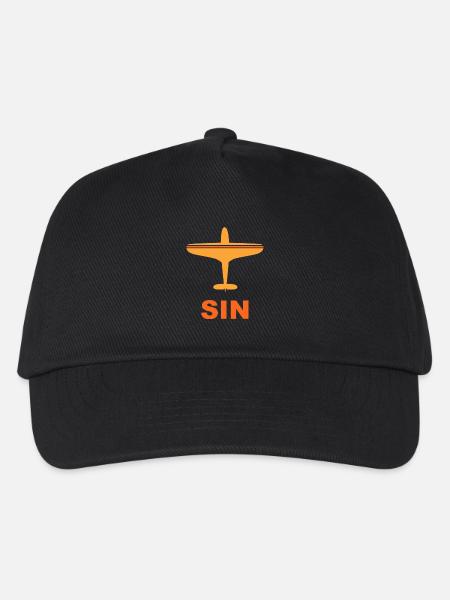 Flughafen Singapur - Spotter - Spotting - SIN - Kinder Basecap - Schwarz
