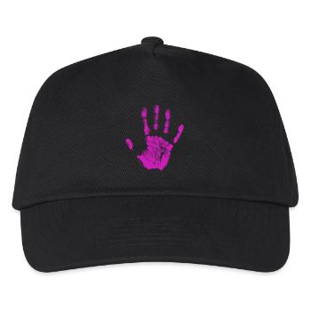 Handabdruck bemalte Identität Finger und Handfläche - Kinder Basecap - Schwarz - Vorne