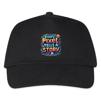 Every Pixel Tells a Story - Retro Gaming - Kinder Basecap - Schwarz - Vorne