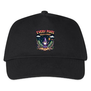 Every Pixel Tells a Story - Retro Gaming - Kinder Basecap - Schwarz - Vorne