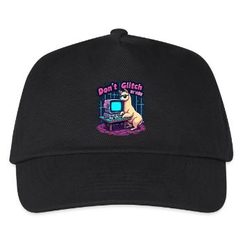Don't Glitch my Vibe - Retro Gaming Alpaka - Kinder Basecap - Schwarz - Vorne