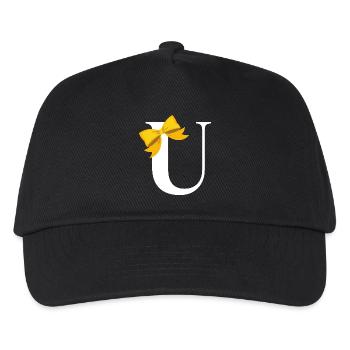 Letter u yellow bow - Kids’ Baseball Cap - black - Front
