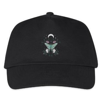 Schmetterling grün in der Nacht - Kinder Basecap - Schwarz - Vorne