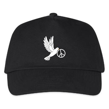 Dove of peace with peace sign - Kids’ Baseball Cap - black - Front