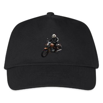 Biker Panda - Kinder Basecap - Schwarz - Vorne