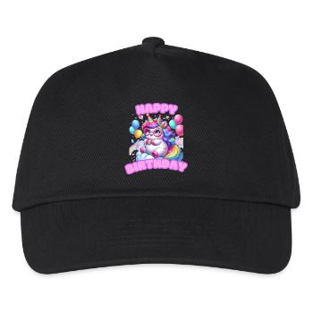 Happy Birthday Unicorn - Kinder Basecap - Schwarz - Vorne