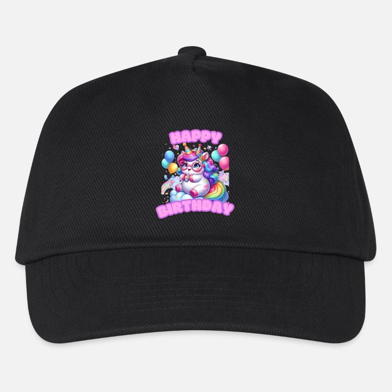 Happy Birthday Unicorn - Kinder Basecap - Schwarz