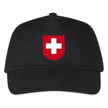 Schweizer Wappen: Stolz und Tradition - Kinder Basecap - Schwarz - Vorne