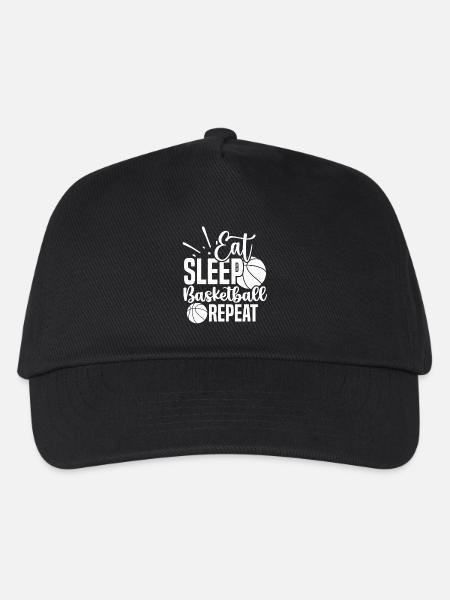 Eat sleep basketball repeat weiss - Kinder Basecap - Schwarz
