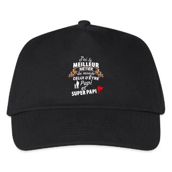 Grandpa Super Dad Quote Unique Tribute - Kids’ Baseball Cap - black - Front