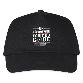 Un développeur écrit du code humour programmation - Casquette de baseball Enfant - noir - Devant