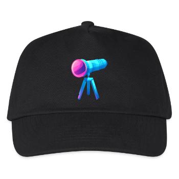 Flat and Colorful Telescope Design - Kids’ Baseball Cap - black - Front