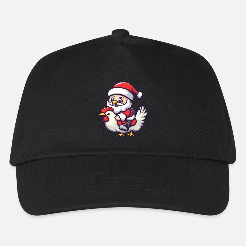 Hahn Weihnachtsmann - Kinder Basecap - Schwarz