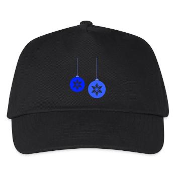 Weihnachtskugeln Stern frost - Kinder Basecap - Schwarz - Vorne
