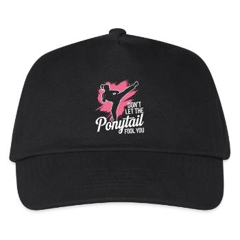 Queue de cheval avec puissance - Casquette de baseball Enfant - noir - Devant