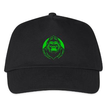 Grünes Gorilla Logo - Kinder Basecap - Schwarz - Vorne