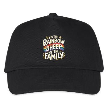 I'm The Rainbow Sheep Of The Family 12 - Kinder Basecap - Schwarz - Vorne