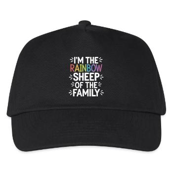 I'm The Rainbow Sheep Of The Family 8 - Kinder Basecap - Schwarz - Vorne